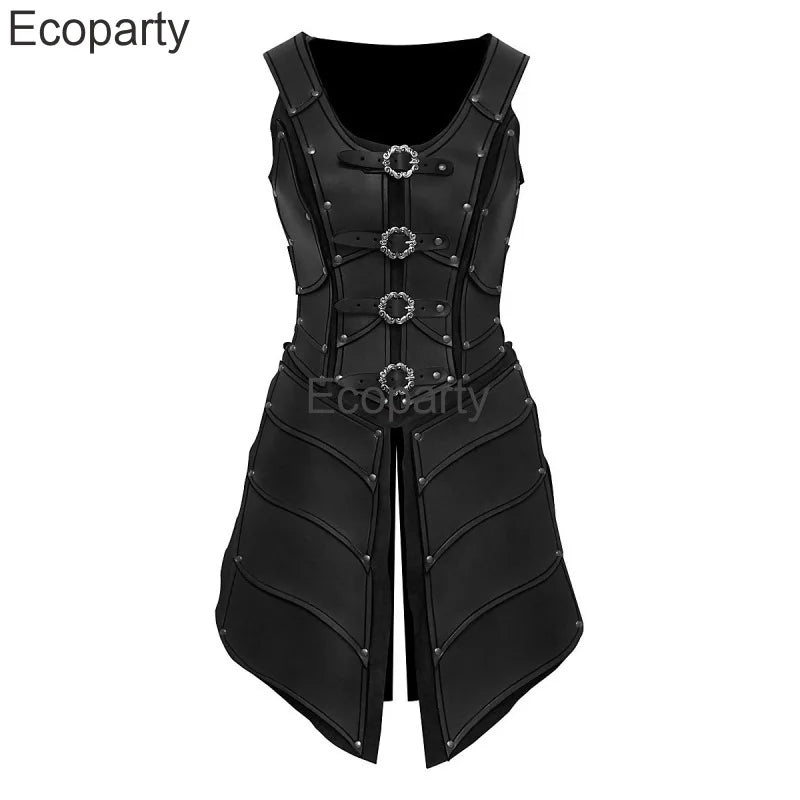 Medieval Viking Knight Pirate Costume Men Renaissance Gothic Pu Leather Body Shoulder Armour Suit Halloween Larp Cosplay Outfits