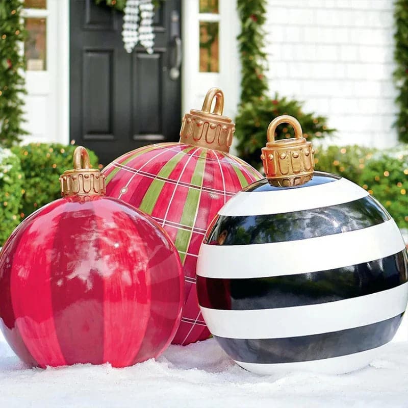 2022 Christmas 60CM Outdoor Inflatable Ball Made PVC Giant Large Balls Tree Decorations Outdoor Toy Ball Xmas Gifts Ornaments