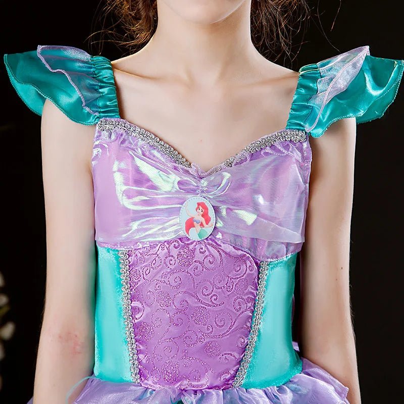 Disney Princess Ariel Cosplay Dress For Girls Halloween Theme Party Mermaid Disguise Outfits Kids Birthday Party Fantasy Costume