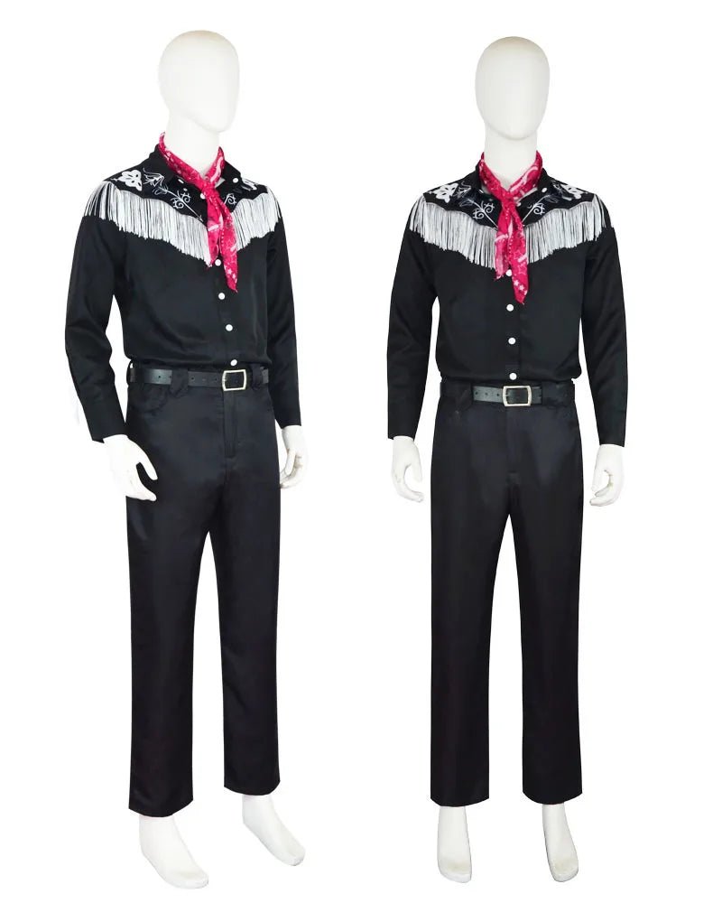 2023NEW Movie Margot Robbie Barbi Cosplay Ken Cosplay For Man Adults Black Cow Boy Halloween Costumes Pink Jumpsuit Role Play