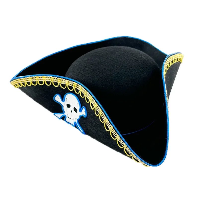Halloween Cosplay Performance Costume Props Zombie Edge Pirate Boat Long Hat Led Glowing Skull Pirate Hat