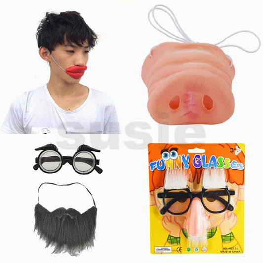 New Funny April Fool's Day Jokes Sausage Thick Big Mouth Halloween Horror Latex Mask