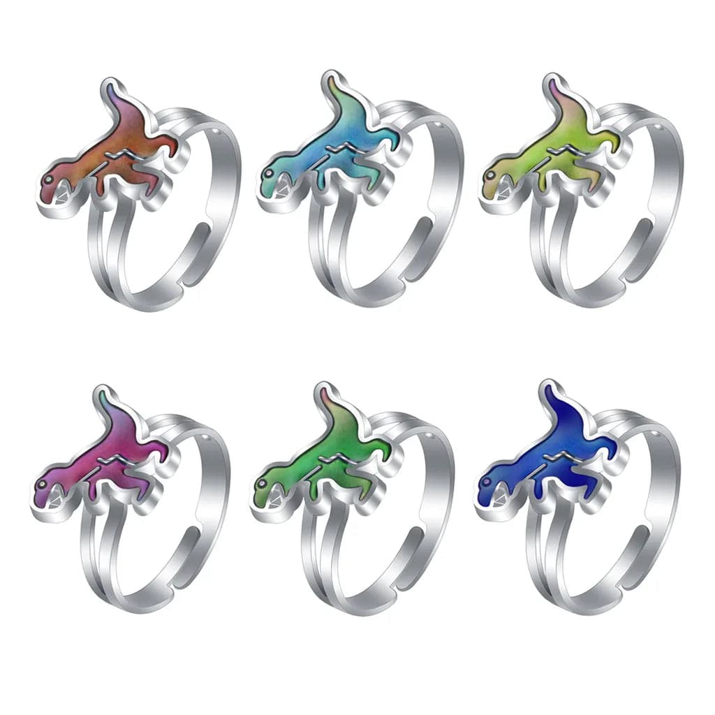 Kiss Jewelry Colorful Cute Cartoon Animal Plants Heart Temperature Sensitive Color Changing Rings for Women Fashion Punk Ring