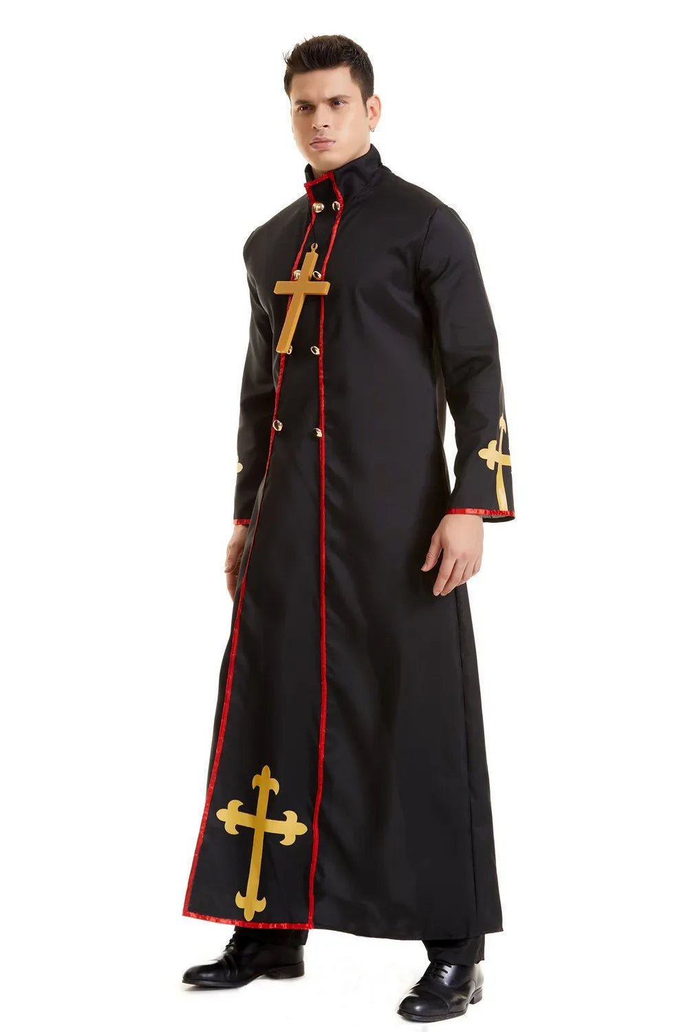 Horror Priest Robe Missionary Priest Cosplay Costumes Halloween Carnival Terror Father Black Robe Men Godfather Cosplay Dress up