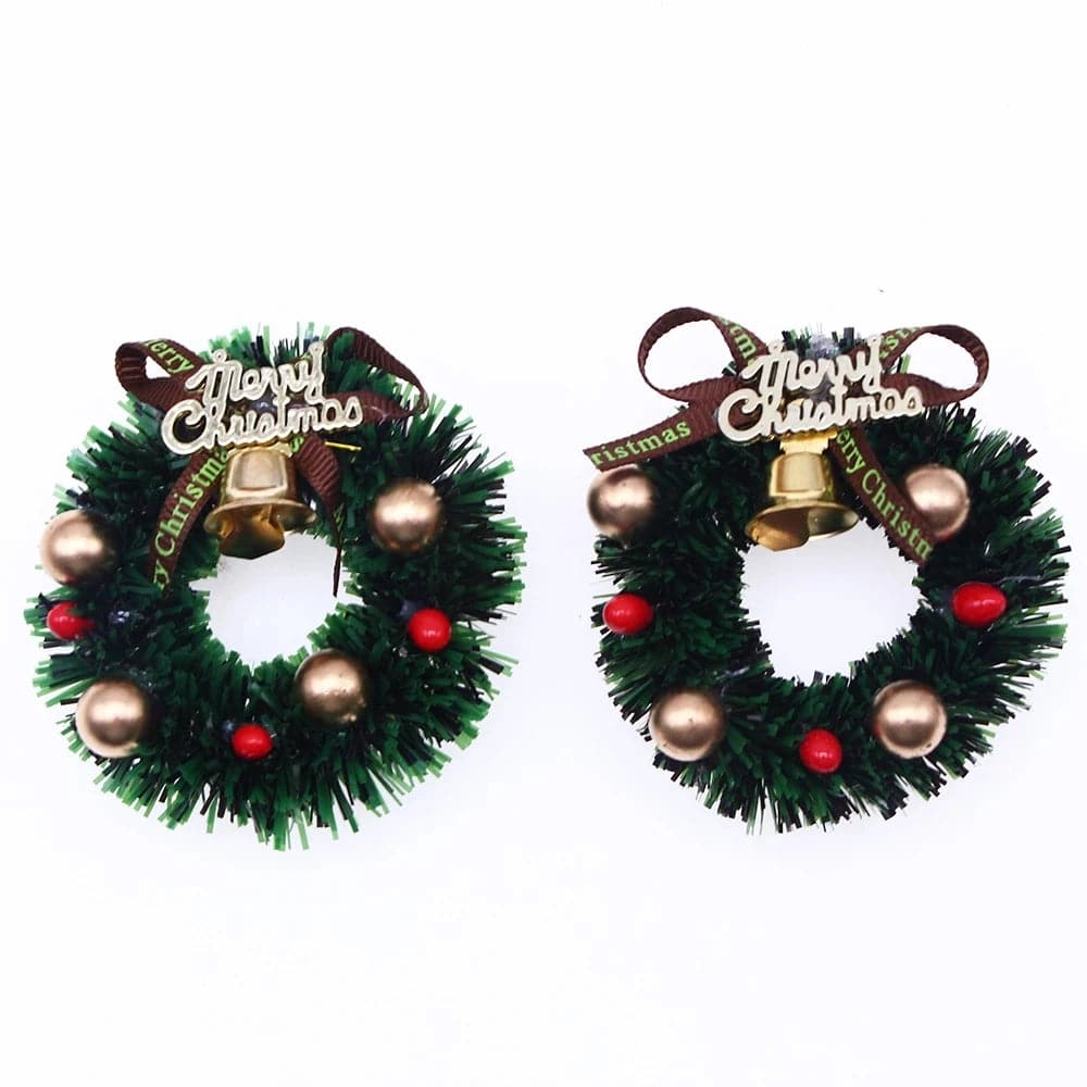 6PcDollhouse Christmas Wreaths Fall Berry Artificial Wreath Pendant Home Windows Fireplace Kitchens Miniature Scene Model Access