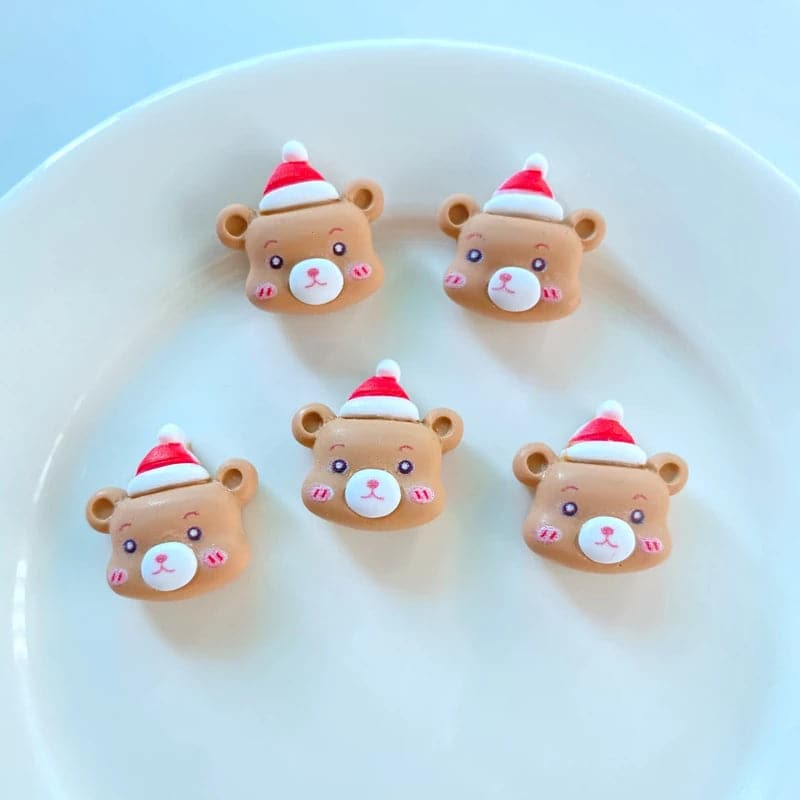 20Pcs New Cute Mini Christmas Collection Flat back Resin Cabochons Scrapbooking DIY Jewelry Craft Decoration Accessorie