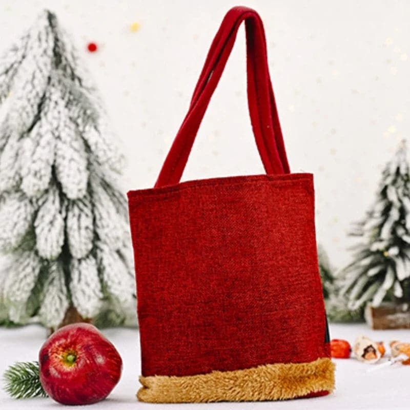 2PCS Christmas Tote Bags Children Gift Bags Candy Bags Snowman Fawn Gift Bags Storage Bags Christmas Decorations
