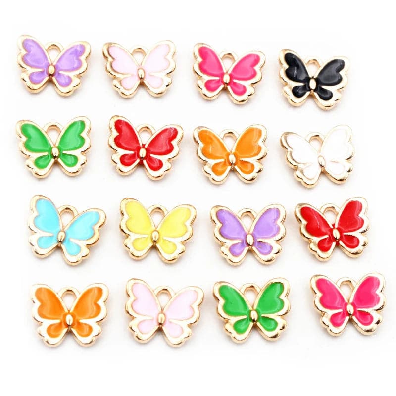 Butterfly Pendant Jewelry for Valentine Day - Enamel Alloy Charms Jewelery