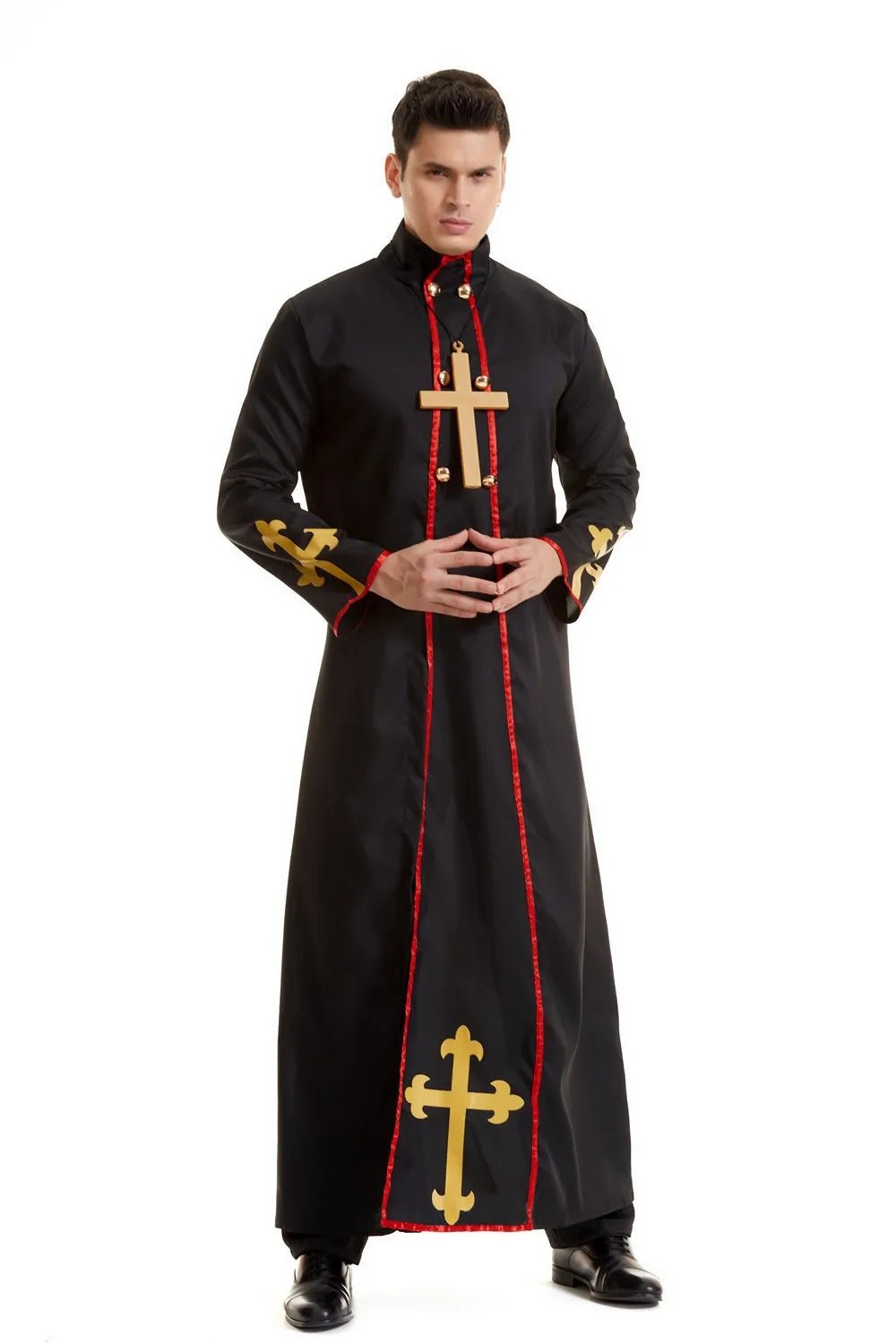 Horror Priest Robe Missionary Priest Cosplay Costumes Halloween Carnival Terror Father Black Robe Men Godfather Cosplay Dress up