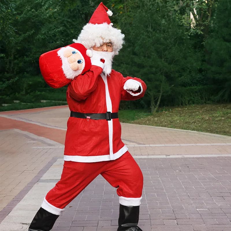 Classic Red Velvet Santa Claus Costume: Perfect for Christmas Cosplay