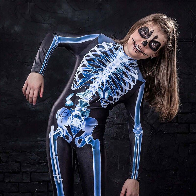 Halloween Skull Skeleton Costumes: Kids Scary Monster Costume