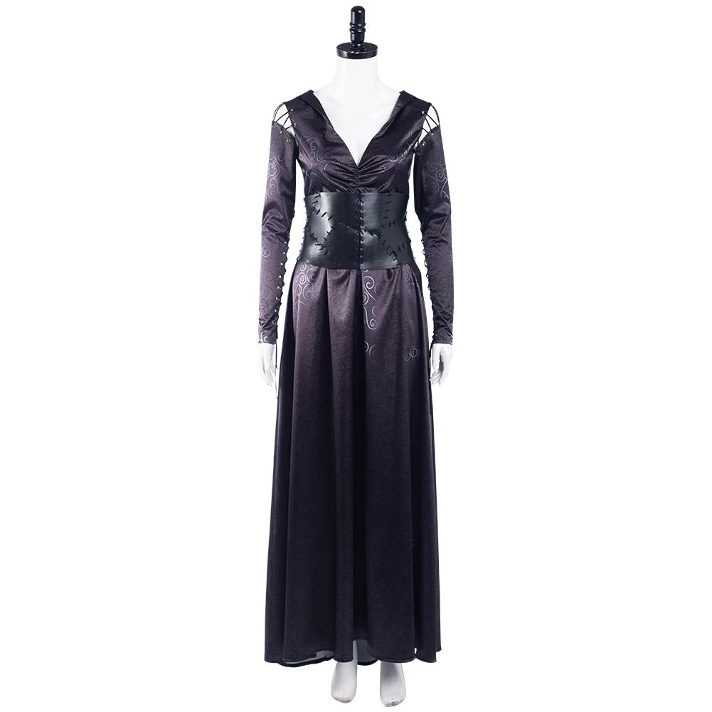 Bellatrix Movie Lestrange Cosplay Costume Black Dress Adult Women Girls Fantasy Outfits Halloween Carnival Party Disguise Suit