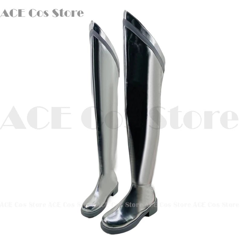 Hazbin Lute Wig Halo Angel Cosplay Costume Shoes Hotel Fight Boots Halloween Carnaval Party Silver Color Anime Cosplay Prop