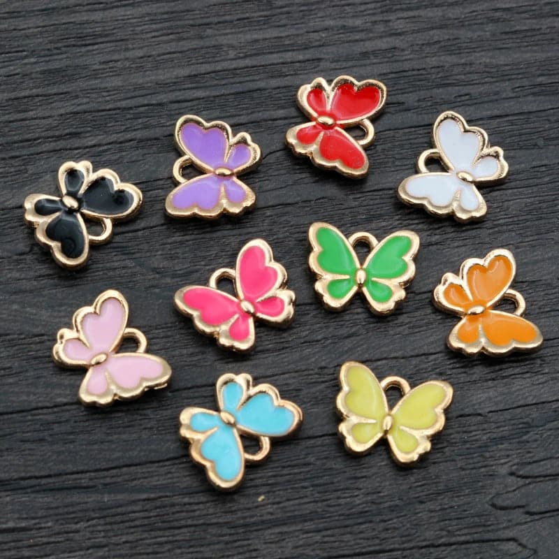 Butterfly Pendant Jewelry for Valentine Day - Enamel Alloy Charms Jewelery