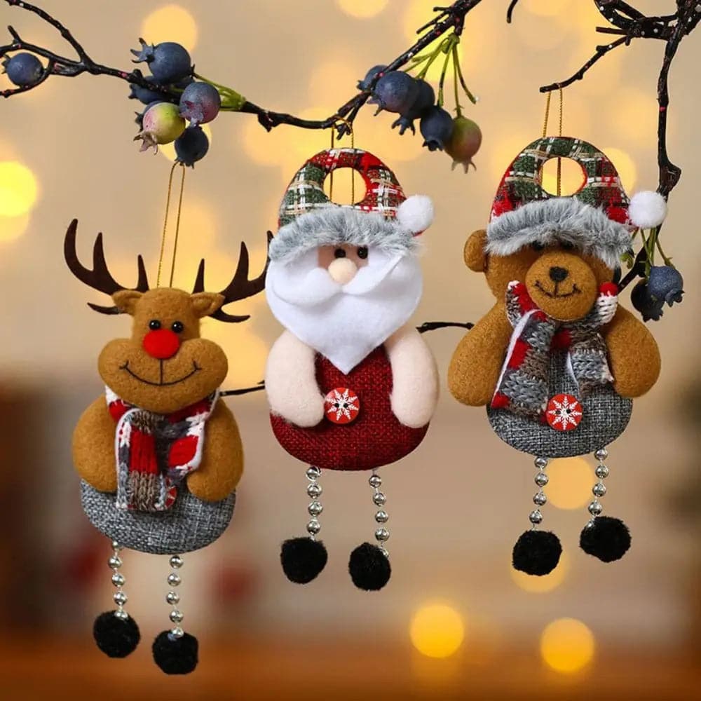 The New Christmas Decorations Old People Small Pendant, Christmas Tree Accessories Cloth Small Pendant Gifts 4pcs