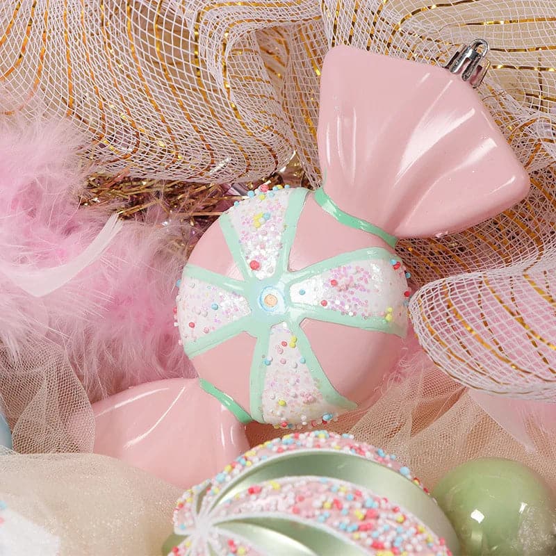 Christmas Macaron Ice Cream Donut Shapes Ball Ornament Xmas Tree Hanging Pendants Home Party Navidad Christmas Decor 2024