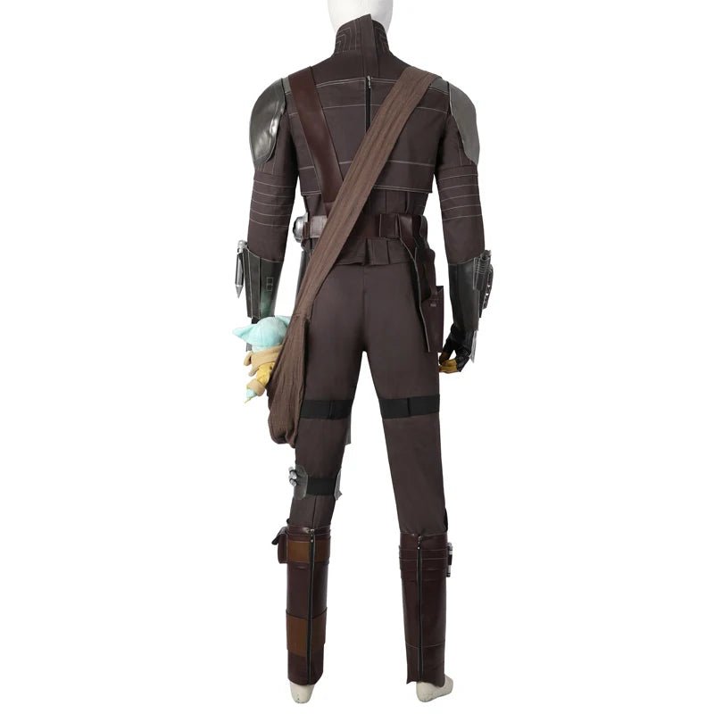 Adult Man Mandalo Cosplay Costume Halloween Din Djarin Leather Cosplay Outfit   Battlesuit Costume Vest Hand Guard Accessories