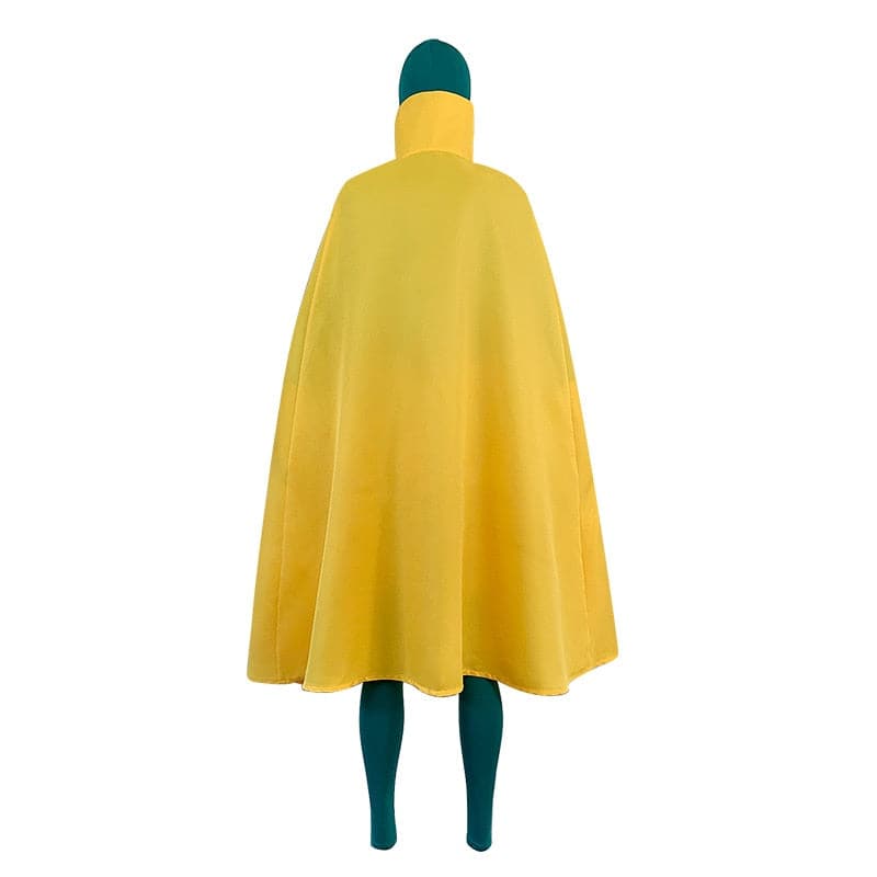 4pcs Movie Wanda Vision Cosplay Costume Superhero Vision Jumpsuit + Cloak + Shorts Sets Halloween Carnival Party Men Costumes