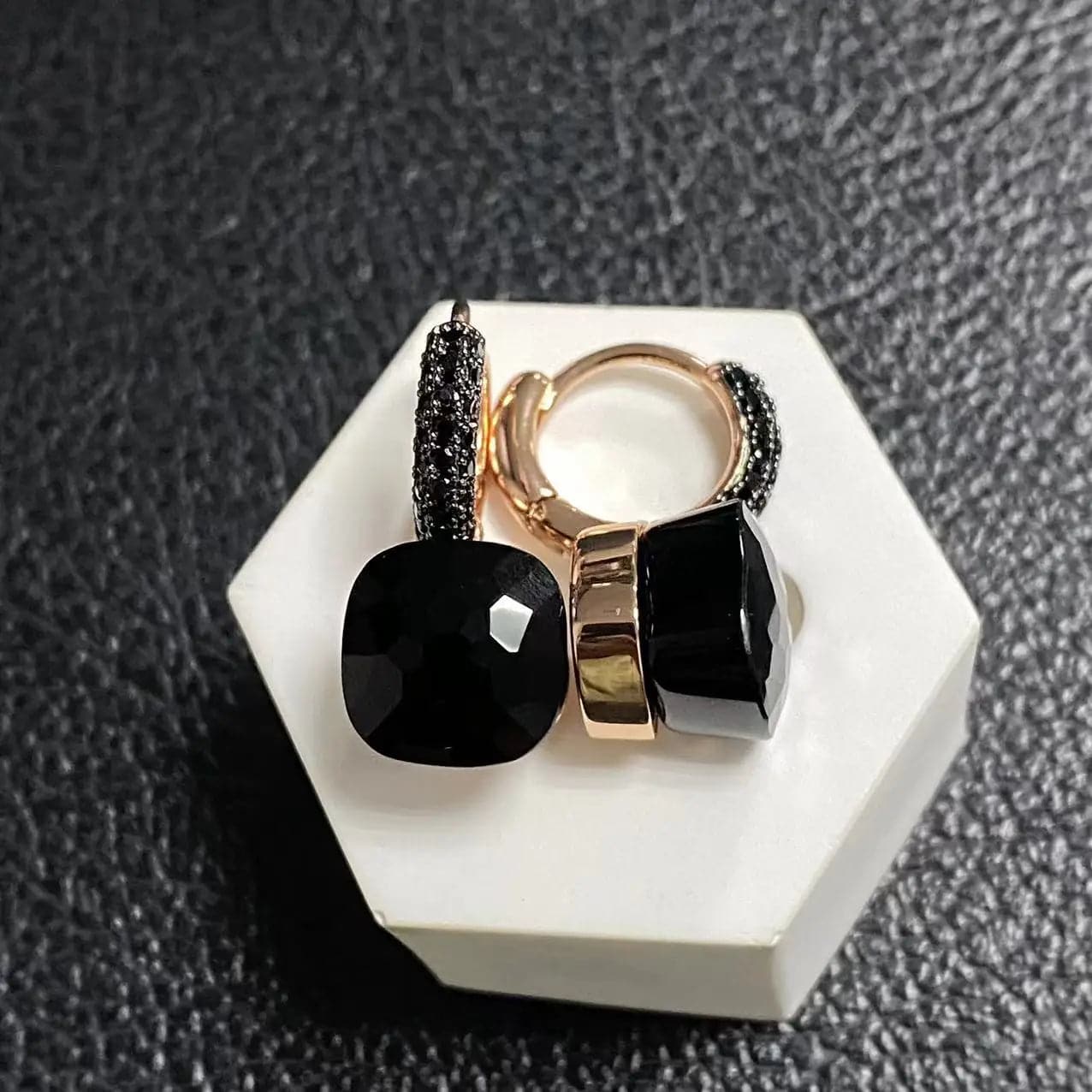 10.6mm Classic Nudo Earrings Black Gun Plated For Women Amethyst Black Onyx Drop Earrings Candy Square Crystal Earrings Gift