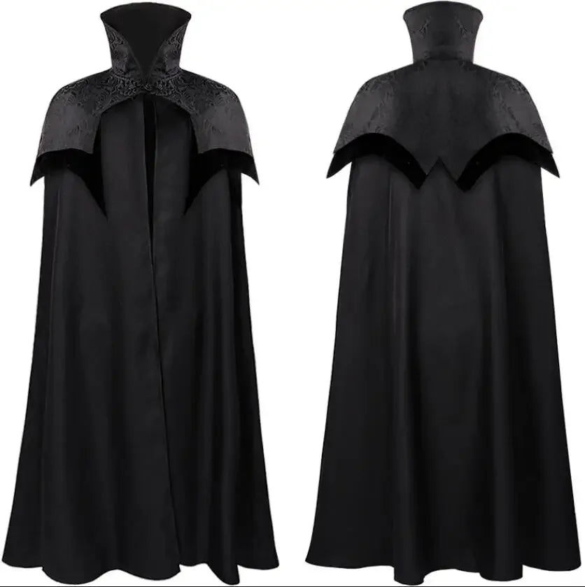 Cosplay Halloween Medieval Men's Steampunk Noble Gothic Long Cloak Big Hem Vampire Cape Darcula Poncho Carnival Dress Up Party
