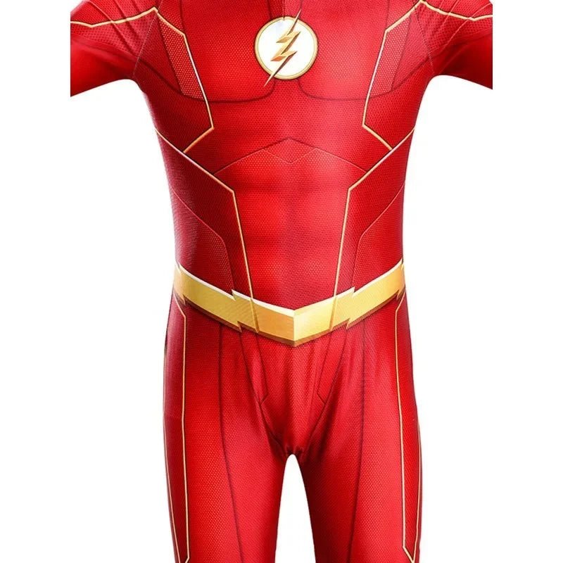 Boys Cosplay Costume Kids Flash  New Year Carnival Party Fancy Dress with Headgear Mask Sets