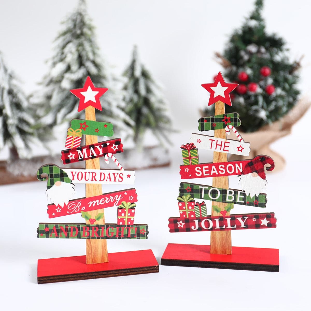 DIY Desktop Christmas Tree Wooden Signs Christmas Decorations 2023 for Home Table Decor Navidad Natal Noel Gifts New Year 2024
