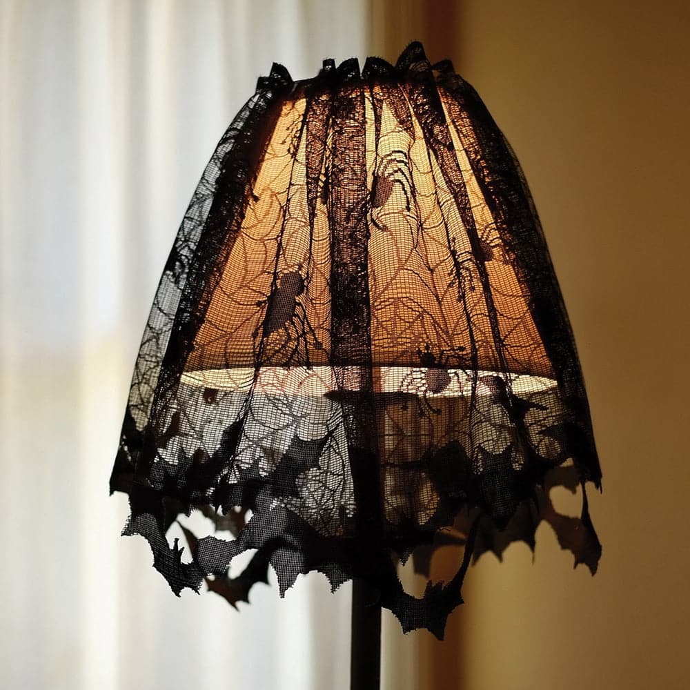 Halloween Lace Table Runner Black Spider Web Tablecloth Fireplace Cover Mantel Halloween Decoration for Home Cloth Cover Supply
