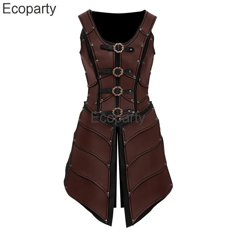 Medieval Viking Knight Pirate Costume Men Renaissance Gothic Pu Leather Body Shoulder Armour Suit Halloween Larp Cosplay Outfits