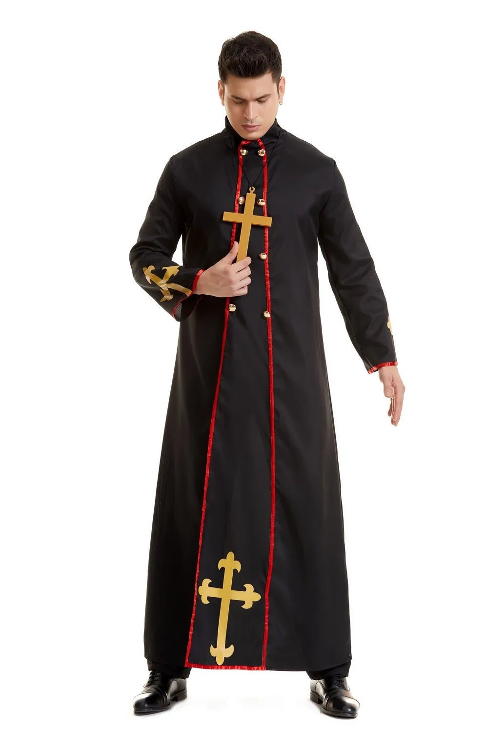 Horror Priest Robe Missionary Priest Cosplay Costumes Halloween Carnival Terror Father Black Robe Men Godfather Cosplay Dress up