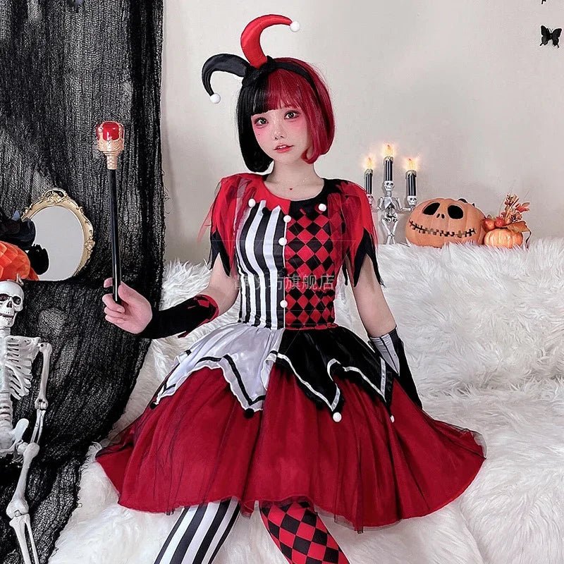 Halloween Costume Clown Cosplay Anime Circus Soul Breaking Clown Dress for Women Disfraz Stage Performance Costume Vestidos 2024