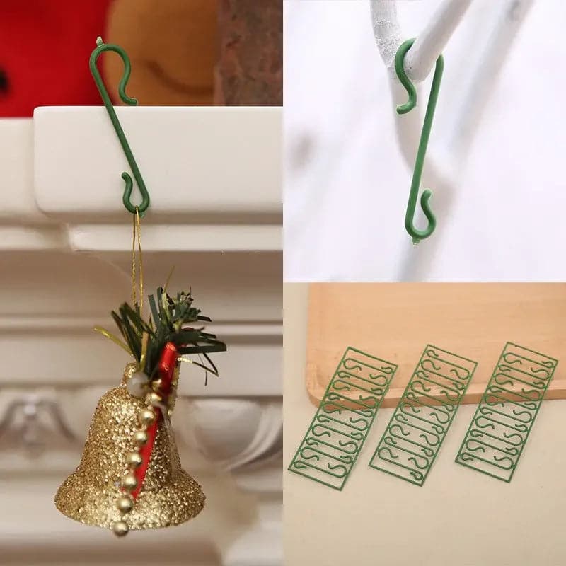10/200pcs Christmas Ornament Hooks S-Shaped Xmas Tree Ball Pendan Hanging Plastic Hook Hanger DIY New Year Home Party Decoration