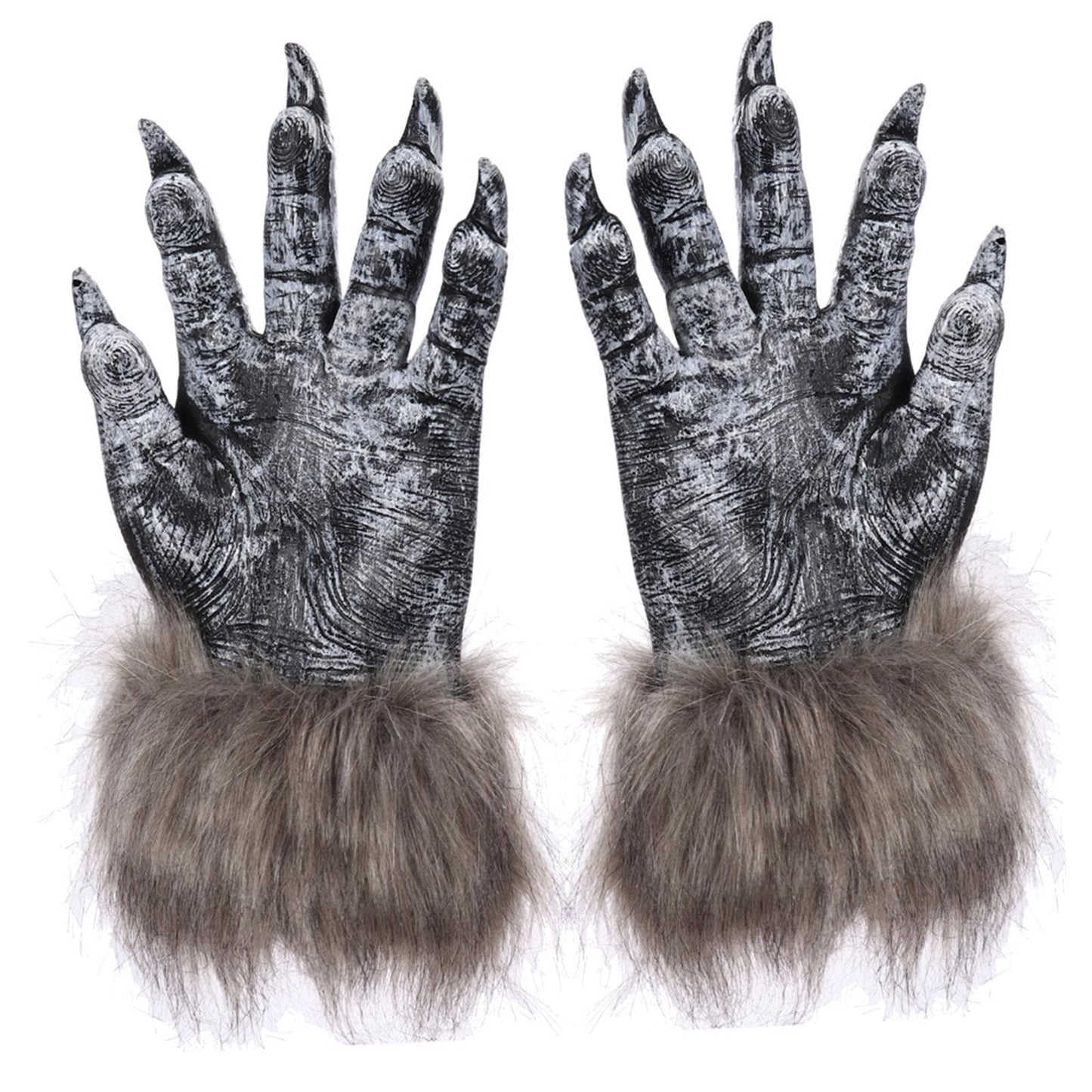 Creepy Halloween Wolf Gloves Werewolf Costume Mitts Fingernails Monster Hands Paws Claw for Accessories Cosplay Party Easter