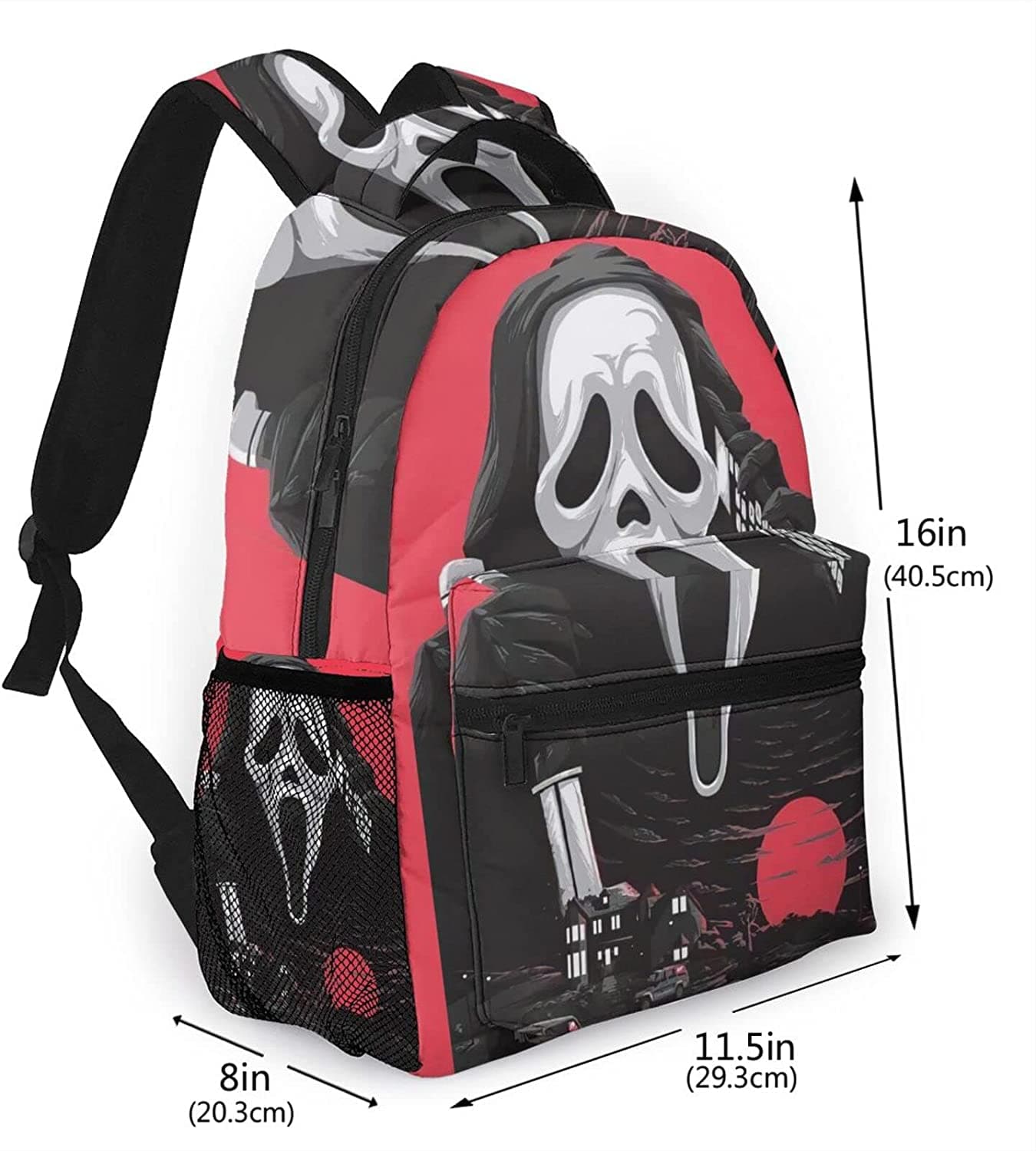 Horror Movie Backpack Adults School Bag Casual College Bag Travel Zipper Bookbag Hiking Daypack for Women Men