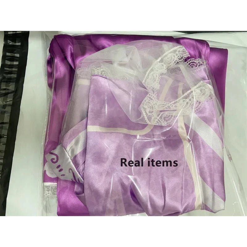 MINISO Rapunzel Costume Adult Women Tangled Rapunzel Princess Purple Dress Cosplay Halloween Carnival Party Clothes for Girls