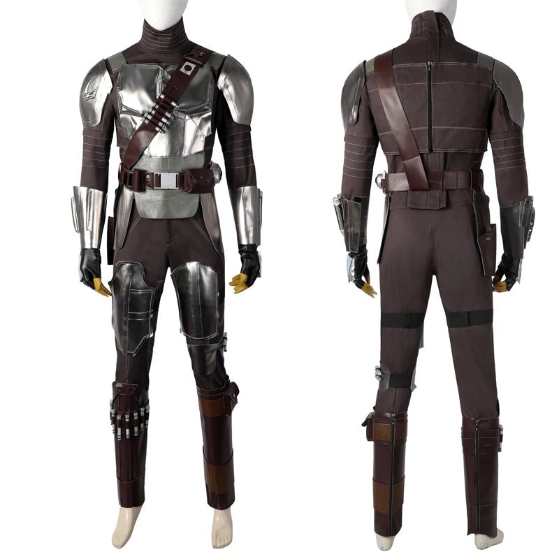 Adult Man Mandalo Cosplay Costume Halloween Din Djarin Leather Cosplay Outfit   Battlesuit Costume Vest Hand Guard Accessories