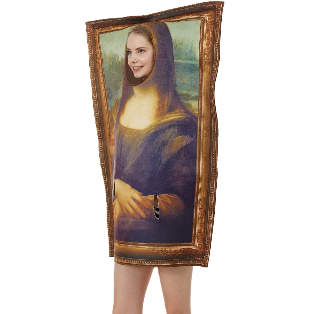Eraspooky Funny Mona Lisa Costume: Unisex Sponge Jumpsuit