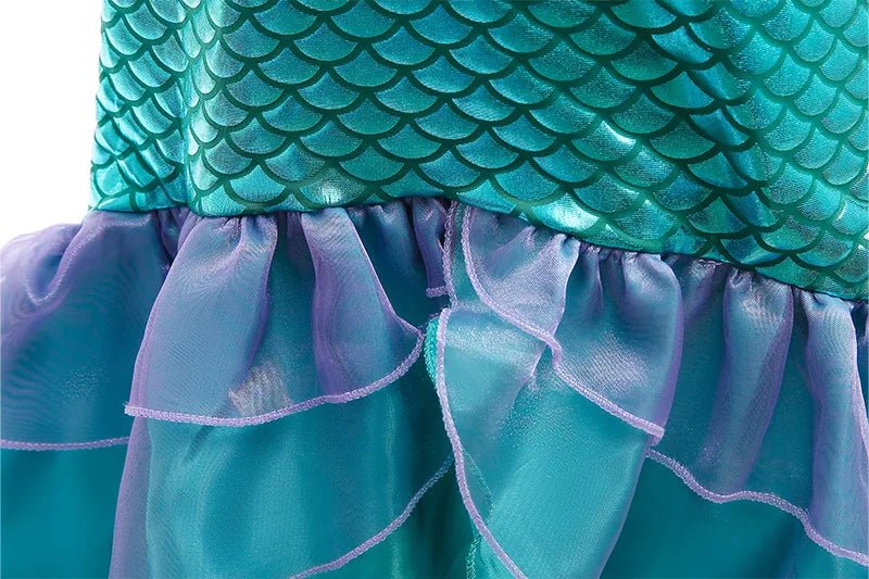 Disney Princess Ariel Cosplay Dress For Girls Halloween Theme Party Mermaid Disguise Outfits Kids Birthday Party Fantasy Costume