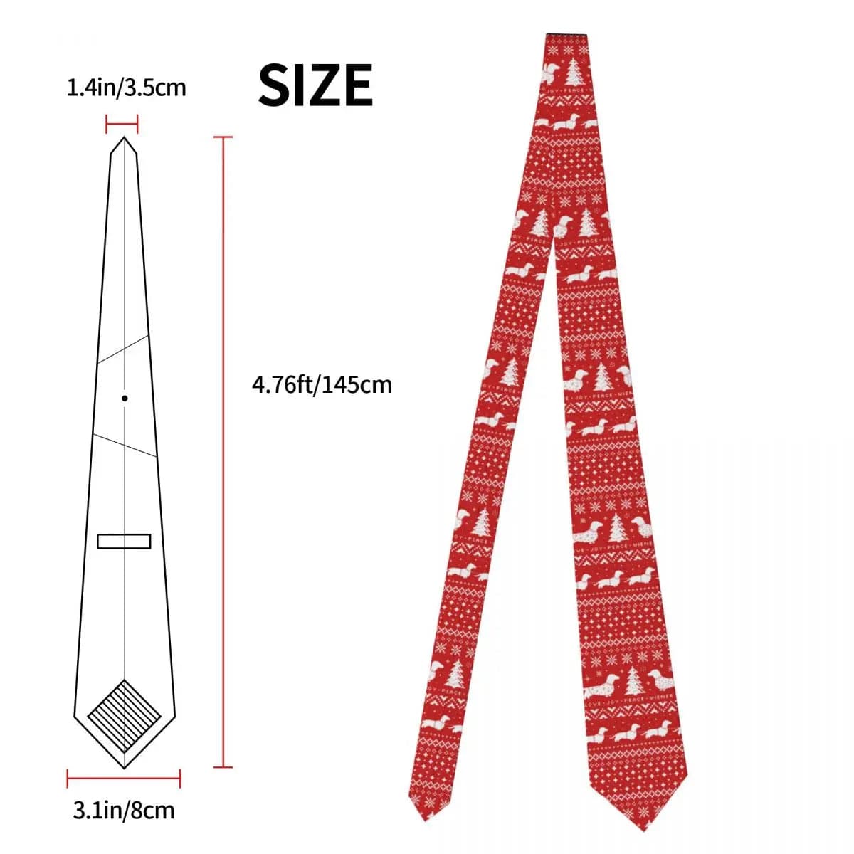 Dachshunds Christmas Men Women Necktie Silk Polyester 8 cm Wide Sausage Dog Lover Neck Ties for Men Accessories Office