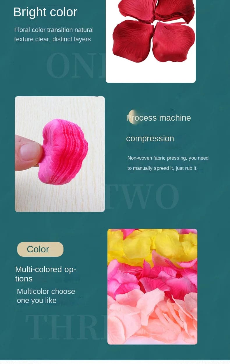 Rose petal non-woven fabric stack 1000 wedding bar celebration hand held decorative props simulation flowers