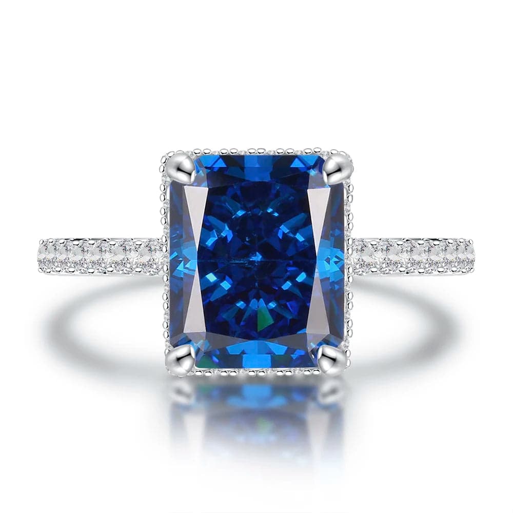Sterling Silver Purple Diamond Ring - Moissanite Birthstone Fine Jewelry