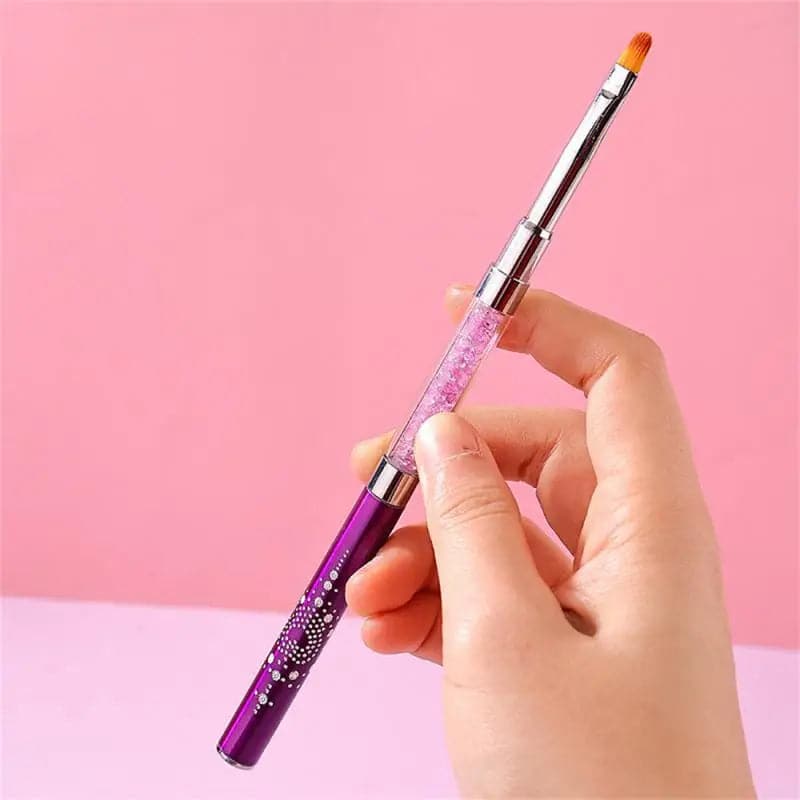 Dual-ended Nail Brush Acrylic Nail Art Brushes Professional Stripe Painting Drawing Pen UV Gel Extension Brush DIY Manicure Tool