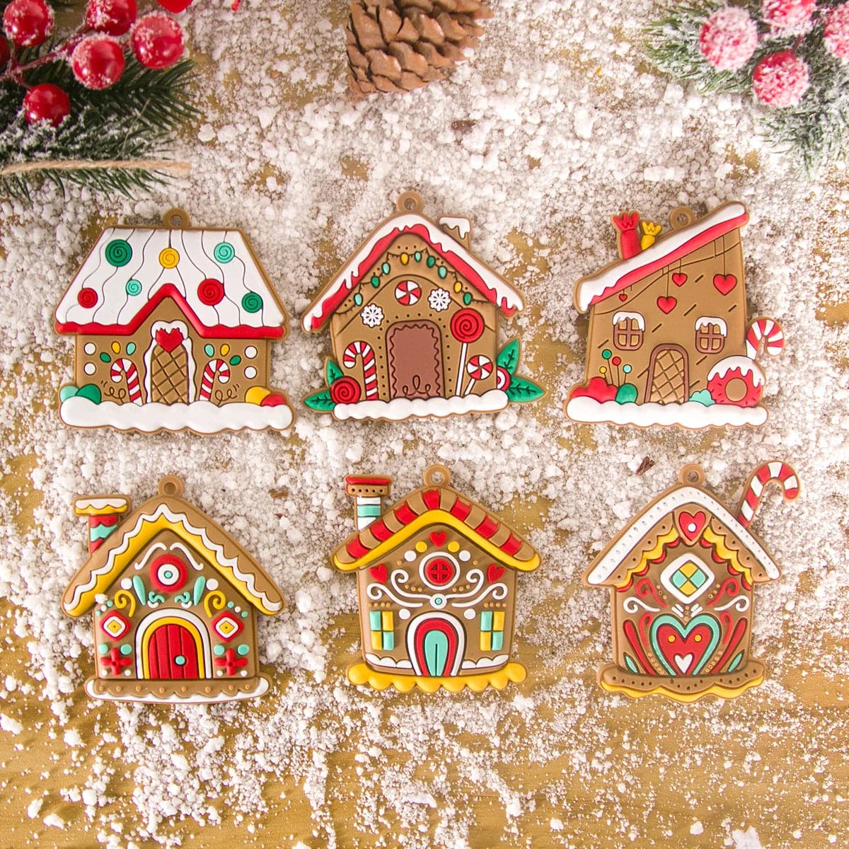 1set Gingerbread Man Ornaments Christmas Decorations Tree Hanging Charms Pendants for Home Kids New Year Gift 2023 Navidad Decor