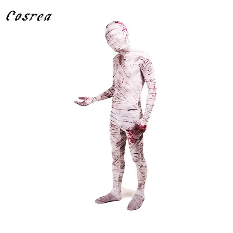 Movie Scary Mummy Cosplay Costume Adult Kids Men Mummy Costumes Mask Zentai Bodysuit Spandex Suit Halloween Costumes Women Man