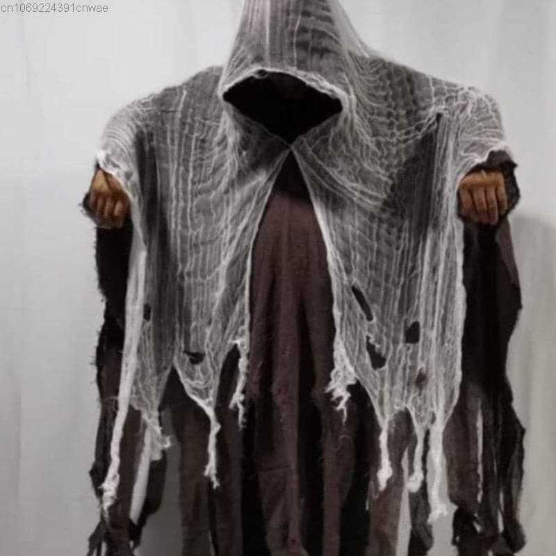 Cosplay Terror Ghost Zombie Skull Cloak Gothic Retro Hooded Cloak Capes Long Robes Jackets Coat Carnival Halloween Costume Y 2k