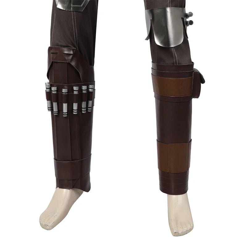 Adult Man Mandalo Cosplay Costume Halloween Din Djarin Leather Cosplay Outfit   Battlesuit Costume Vest Hand Guard Accessories