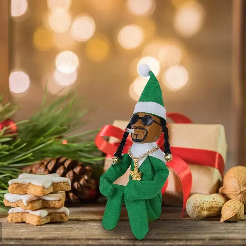 Christmas Elf Doll Snoop on A Bent Xmas Tree Hanging Pendant Doll Table Shelf Home Party Decoration New Year Christmas Gift Toy
