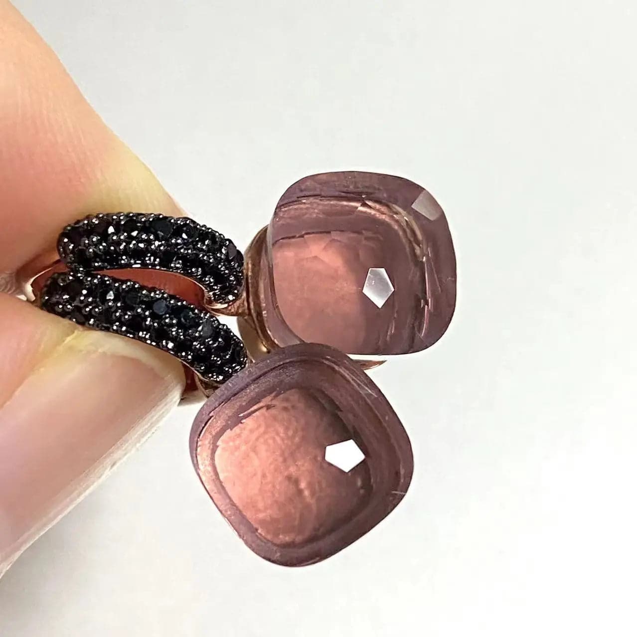 10.6mm Classic Nudo Earrings Black Gun Plated For Women Amethyst Black Onyx Drop Earrings Candy Square Crystal Earrings Gift