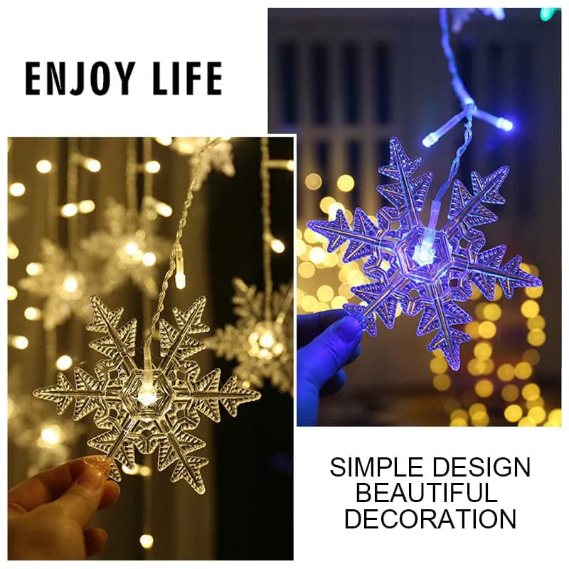 4M Christmas Lights Snowflake String Lights Fairy Lights Waterproof Star LED Lamp for Home Christmas Tree Garden Decor New Year
