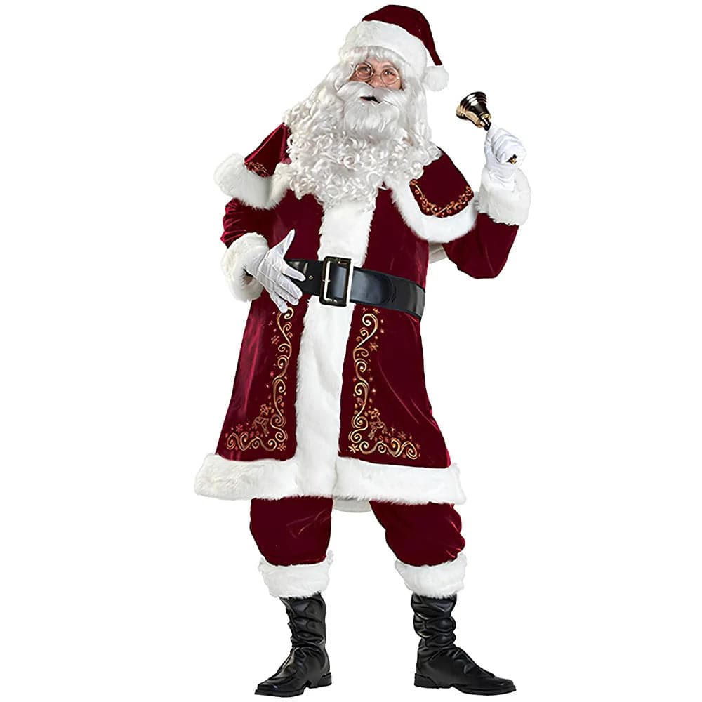 Couple Christmas Santa Claus Cosplay Costume Xmas Party Man Children's Family Costume Xmas Santa Claus Suit Adult Christmas Cosp