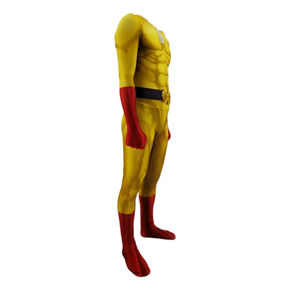 One Punch Man Cosplay Costumes For Man Kid Saitama Anime Cosplay Bodysuit Superhero Halloween Jumpsuits Outfits with Cloak/Cape